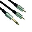 CABLE  PLUG 6.3ST  X 2 RCA 1.5M HQ PURESONIC