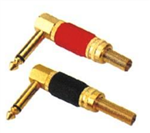 PLUG 6.3 MONO CODO ROJO METAL PURESONIC