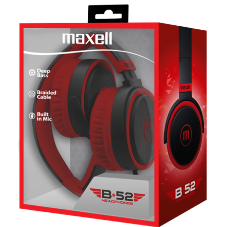 AURICULAR MAXELL C/MIC B52 ROJO