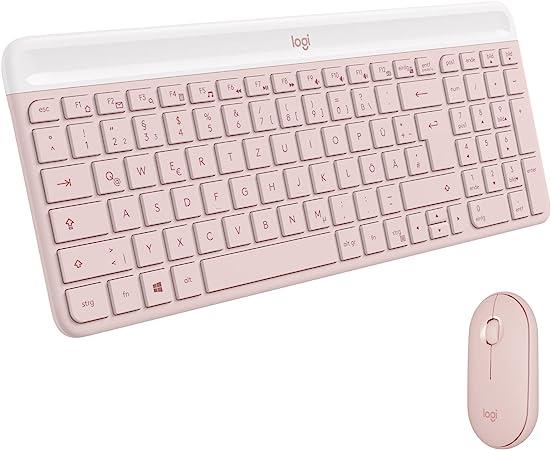 KIT INALAMBRICO TECLADO MOUSE LOGITECH MK470 ROSA