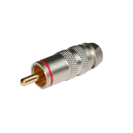 RCA PLUG PL/GOLD -R  6MM