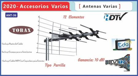 ANTENA TDA EXTERIOR ANT-36 12 ELEMNTOS 10DB TOBAX