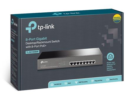 SWITCH SG1008MP GIGABIT POE 8 PUERTOS153W TP LINK