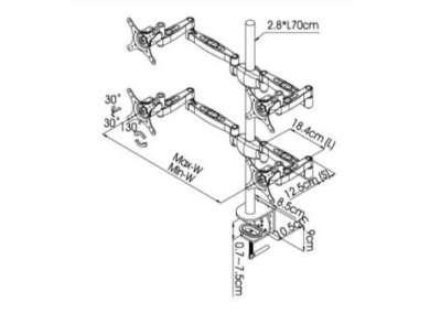 SOPORTE LCD LCD-007-1 MESA/PARED QUAD 22"