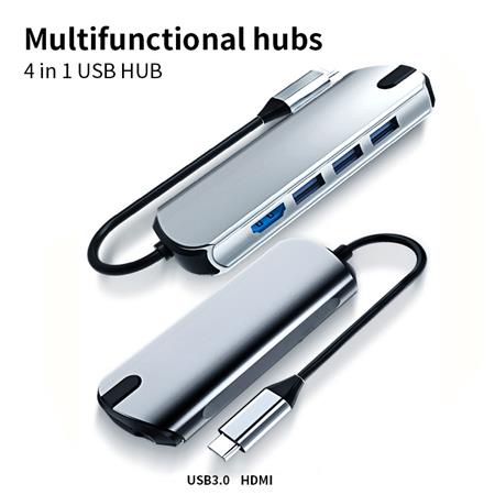 DOCK USB-C x HDMI + HUB USB 3.0 X3 PUERTOS