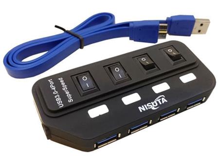 HUB USB 3.0 4PUERTOS  C/TECLA UH0431 NISUTA