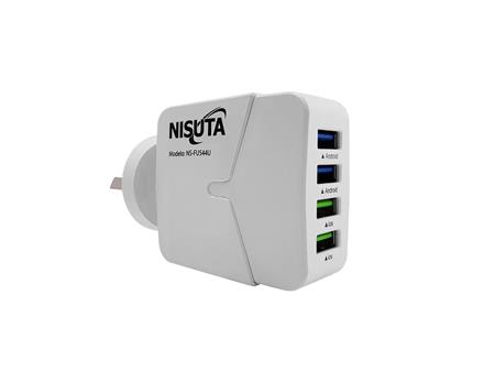 CARGADOR 220V USB 4 PUERTOS 4,4A NISUTA FU544U