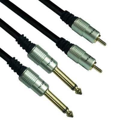 CABLE 2RCA x 2 PLUG MONO HQ 1.5Mt PURESONIC