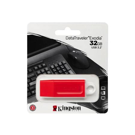 PEN DRIVE 32GB KINGSTON EXODIA ROJO 3.2