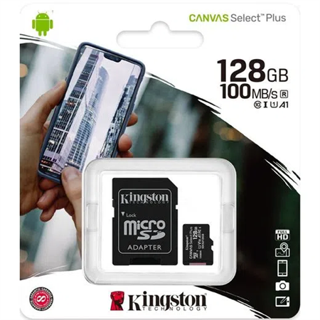 MEMORIA MICRO SD 128GB KINGSTON C10 C/ADAPT.