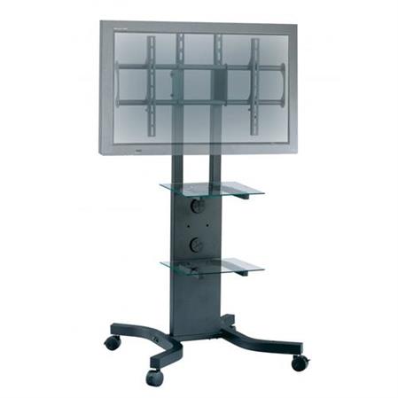 STAND LCD PLAB-1031 C/ESTANTE  C/RUEDAS h/50kgs